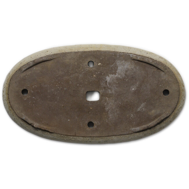 Pot à bonsaï ovale beige de Shuhou - 560 x 310 x 45 mm