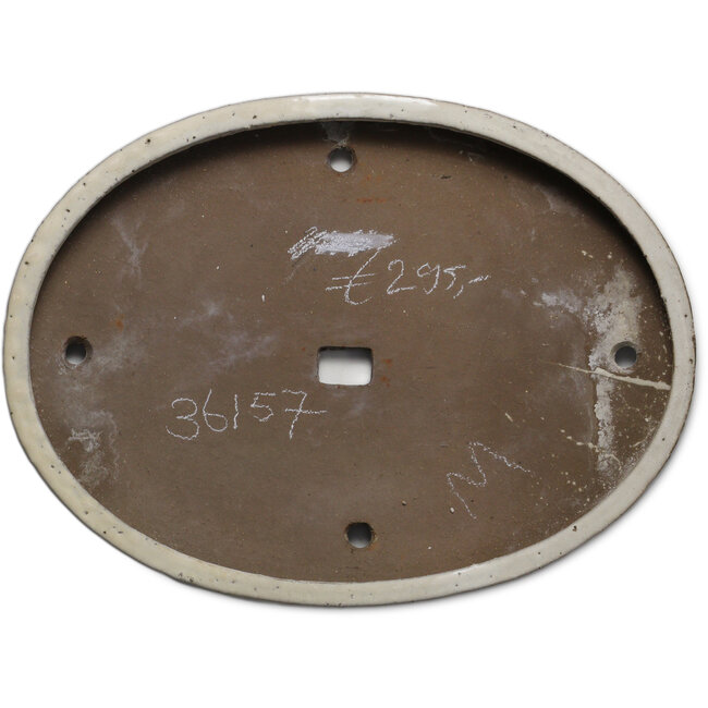 Maceta ovalada beige para bonsái de Shuhou - 470 x 350 x 60 mm