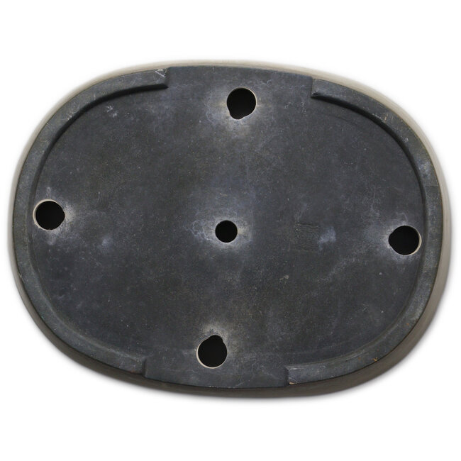 Pot à bonsaï ovale beige de Koyou - 465 x 355 x 95 mm