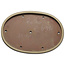 Oval beige bonsai pot by Seizan (Reihou, Kataoka Katsushi, master Seizan kiln) - 550 x 375 x 50 mm