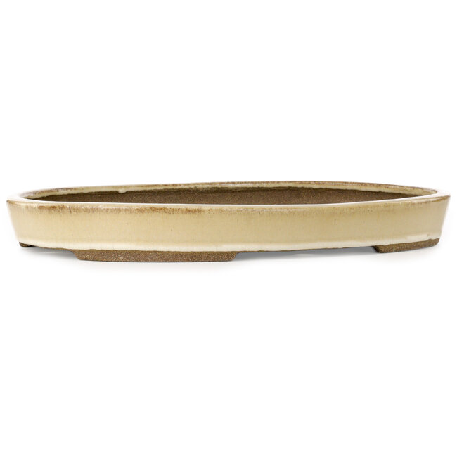Oval beige bonsai pot by Taizan - 470 x 330 x 50 mm