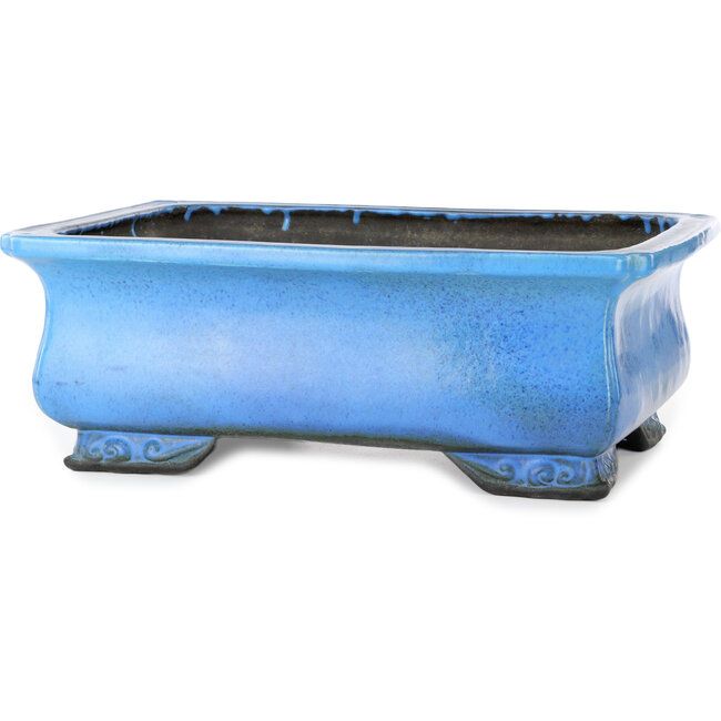 Rechthoekige blauwe bonsaipot van Koyou - 375 x 280 x 140 mm