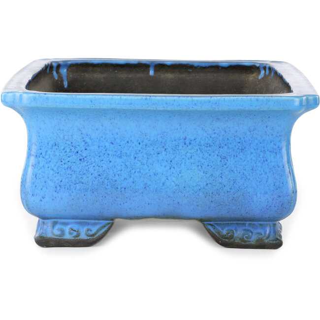 Maceta rectangular azul para bonsái de Koyou - 375 x 280 x 140 mm