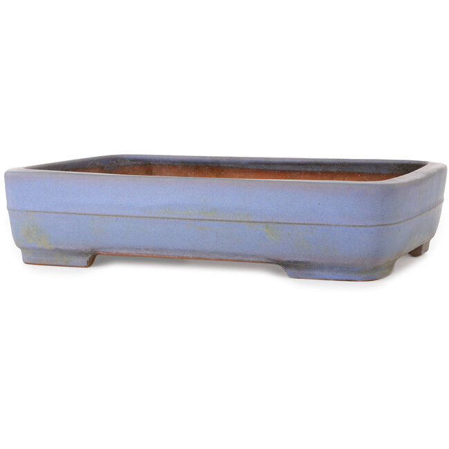 Rechthoekige blauwe bonsaipot van Yamafusa - 410 x 295 x 90 mm