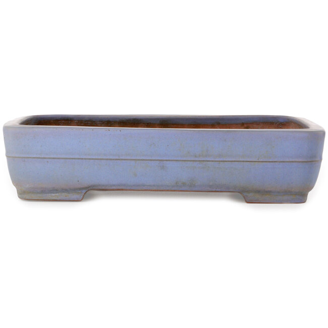 Rectangular blue bonsai pot by Yamafusa - 410 x 295 x 90 mm