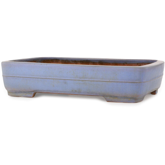 Maceta rectangular azul para bonsái de Yamafusa - 410 x 295 x 90 mm