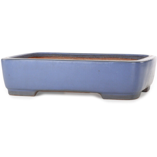 Maceta rectangular azul para bonsái de Yamafusa - 380 x 285 x 95 mm