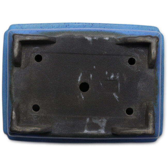 Rectangular blue bonsai pot by Koyou - 375 x 280 x 140 mm