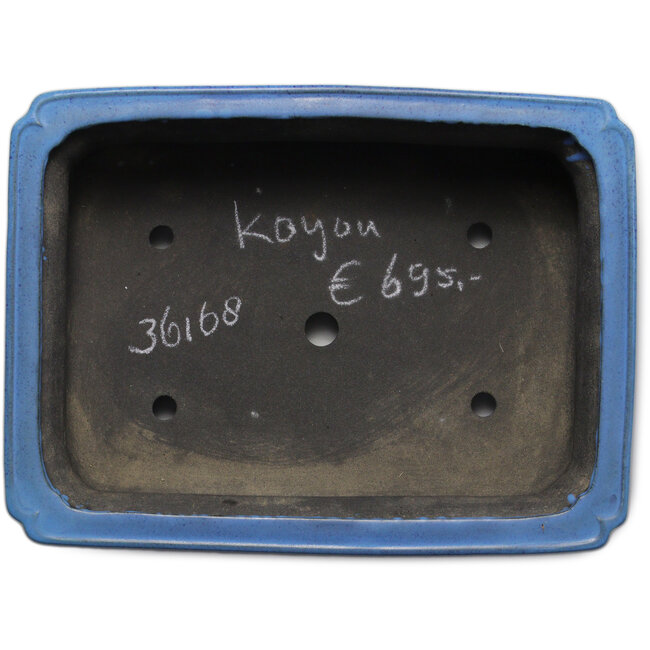 Rechthoekige blauwe bonsaipot van Koyou - 375 x 280 x 140 mm