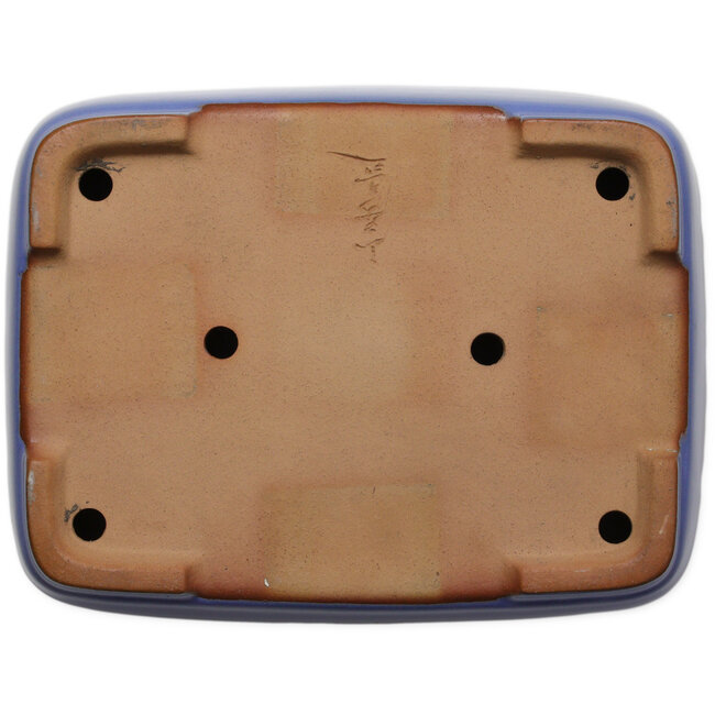Pot à bonsaï rectangulaire bleu de Yamafusa - 380 x 290 x 90 mm
