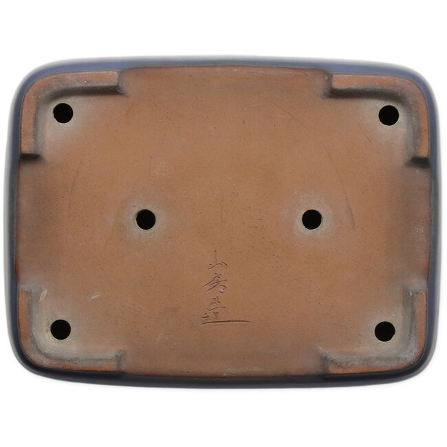 Maceta rectangular azul para bonsái de Yamafusa - 380 x 285 x 95 mm