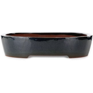  Kakuzan 455 mm ovaler blauer Bonsai-Topf von Kakuzan, Tokoname, Japan