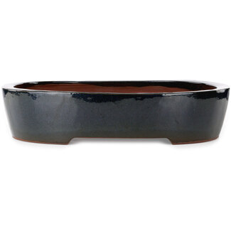 Kakuzan Pot à bonsaï ovale bleu de 455 mm, de Kakuzan, Tokoname, Japon