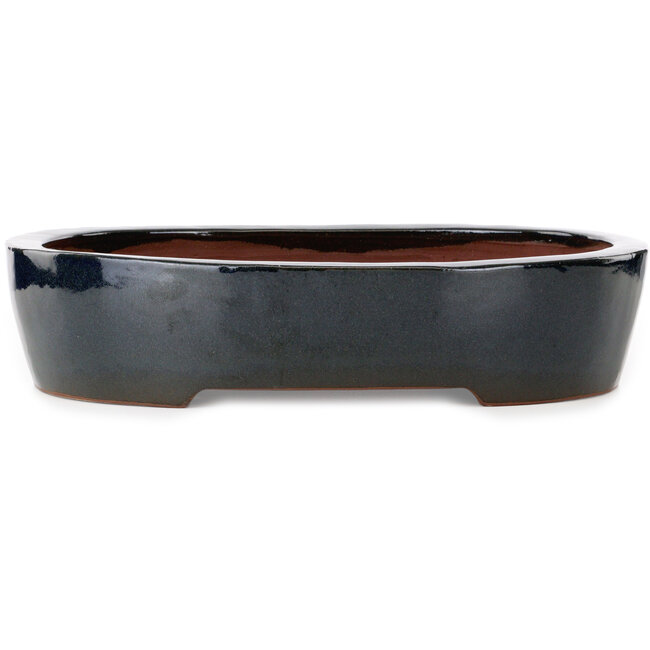 Oval blue bonsai pot by Kakuzan - 455 x 355 x 105 mm
