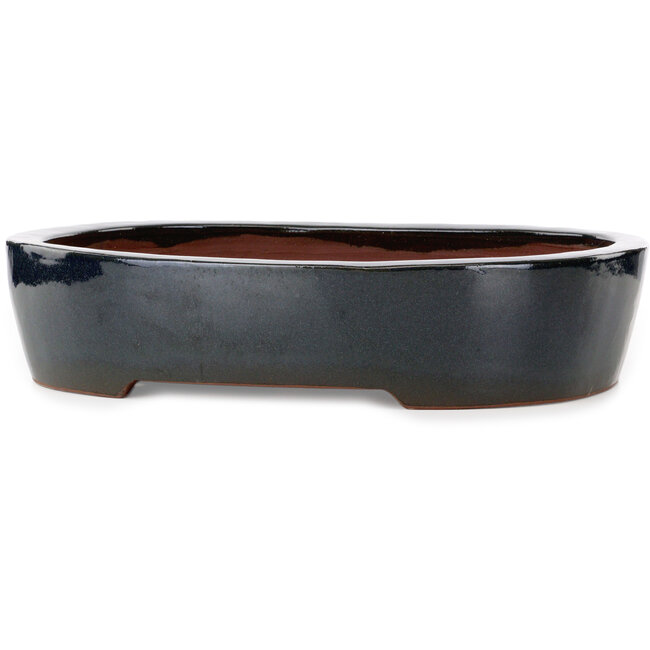 Vaso bonsai ovale blu di Kakuzan - 455 x 355 x 105 mm