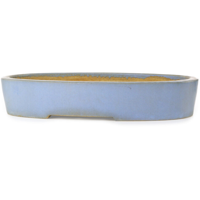 Ovale blauwe bonsaipot van Aiba Koyou - 555 x 450 x 100 mm
