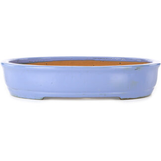 Ito(u)en 405 mm oval blue bonsai pot by Itouen, Japan