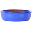 Oval blue bonsai pot by Itouen - 410 x 325 x 85 mm