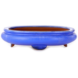 280 mm oval blue pot from Tokoname, Japan