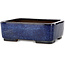 Rectangular blue bonsai pot by Terahata Satomi Mazan - 240 x 205 x 80 mm