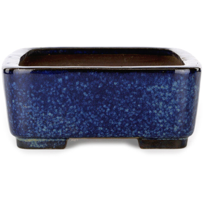 Maceta rectangular para bonsái azul de Terahata Satomi Mazan - 240 x 205 x 80 mm