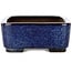 Pot à bonsaï rectangulaire bleu par Terahata Satomi Mazan - 240 x 205 x 80 mm