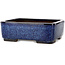 Vaso bonsai rettangolare blu di Terahata Satomi Mazan - 240 x 205 x 80 mm