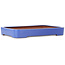Rectangular blue bonsai pot by Seizan (Reihou, Kataoka Katsushi, master Seizan kiln) - 465 x 325 x 62 mm