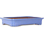 Rectangular blue bonsai pot by Seizan (Reihou, Kataoka Katsushi, master Seizan kiln) - 505 x 365 x 90 mm