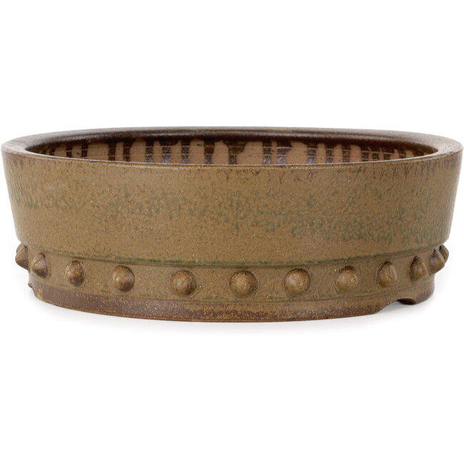 Round unglazed bonsai pot by Itouen - 308 x 308 x 100 mm