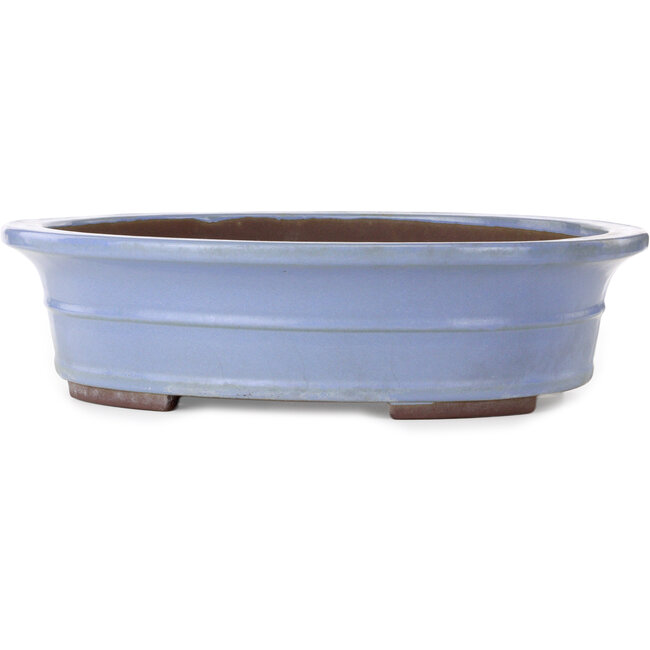 Pot à bonsaï ovale bleu de Yamaaki Toshio (troisième génération) - 500 x 410 x 130 mm