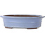 Oval blue bonsai pot by Yamaaki Toshio (third generation) - 500 x 410 x 130 mm