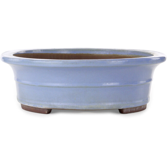 Pot à bonsaï ovale bleu de Yamaaki Toshio (troisième génération) - 500 x 410 x 130 mm