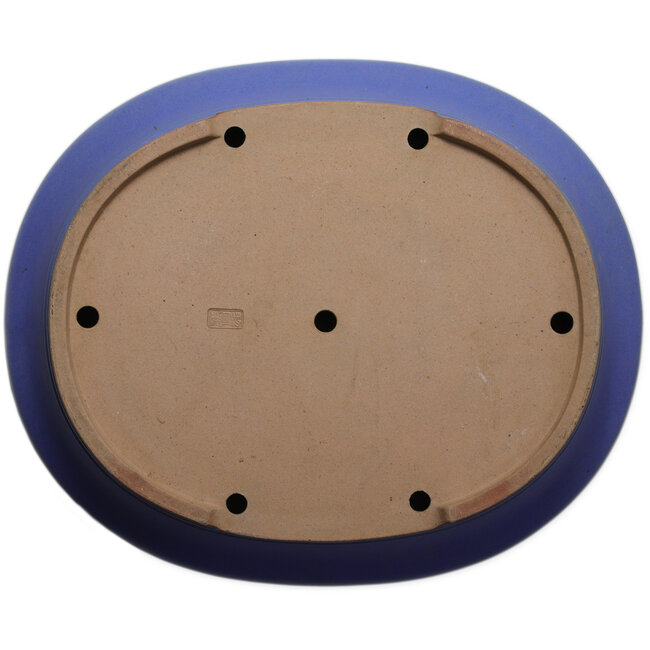 Ovaler blauer Bonsaitopf von Seizan (Reihou, Kataoka Katsushi, Meister Seizan-Ofen) – 565 x 470 x 105 mm