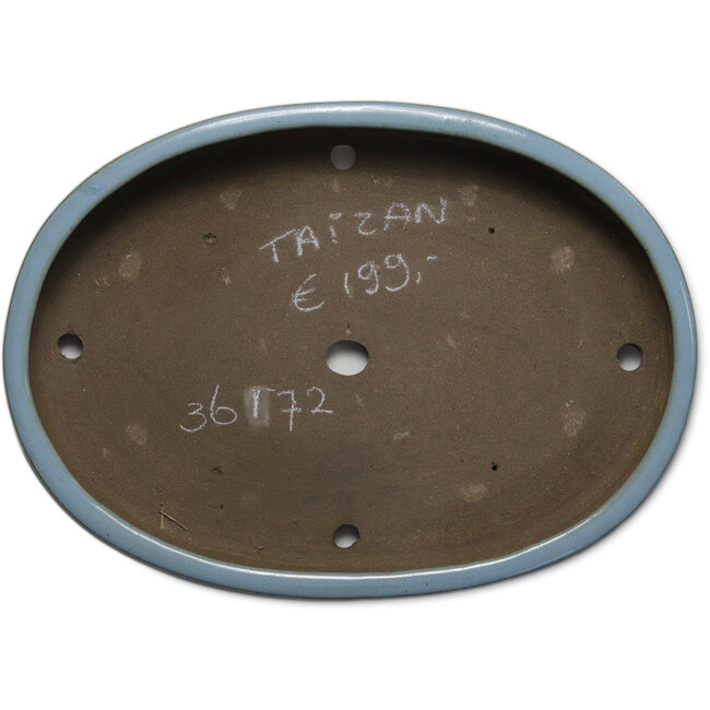 Pot à bonsaï ovale bleu par Taizan - 470 x 345 x 75 mm