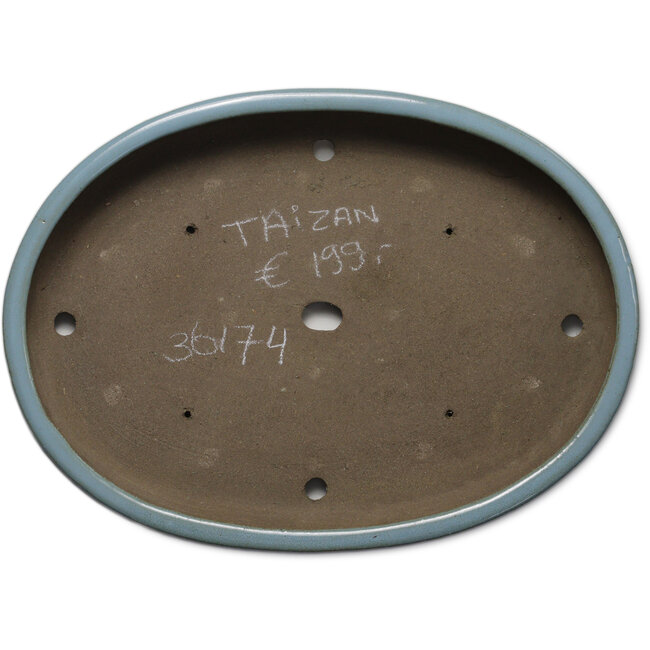 Ovaler blauer Bonsaitopf von Taizan – 480 x 350 x 75 mm