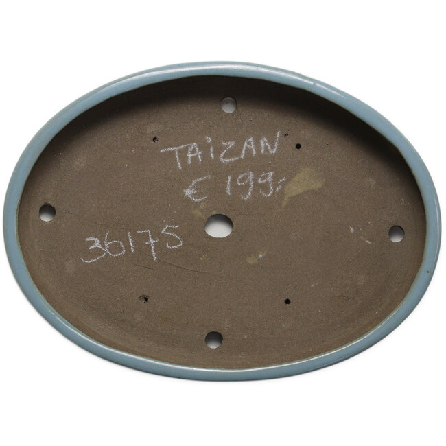 Ovaler blauer Bonsaitopf von Taizan – 480 x 350 x 75 mm