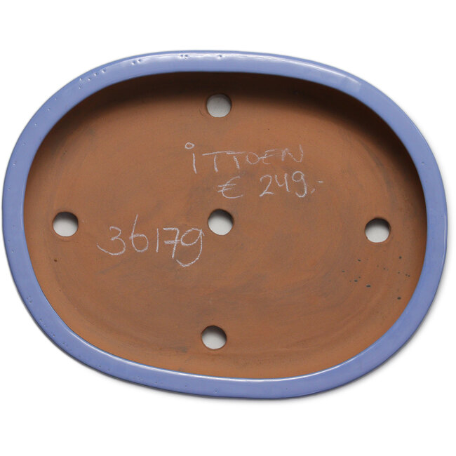 Maceta ovalada azul para bonsái de Itouen - 355 x 275 x 65 mm