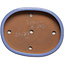 Oval blue bonsai pot by Itouen - 355 x 275 x 65 mm