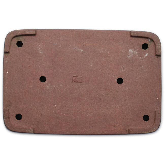 Maceta rectangular para bonsái azul de Seizan (Reihou, Kataoka Katsushi, maestro del horno Seizan) - 465 x 325 x 62 mm