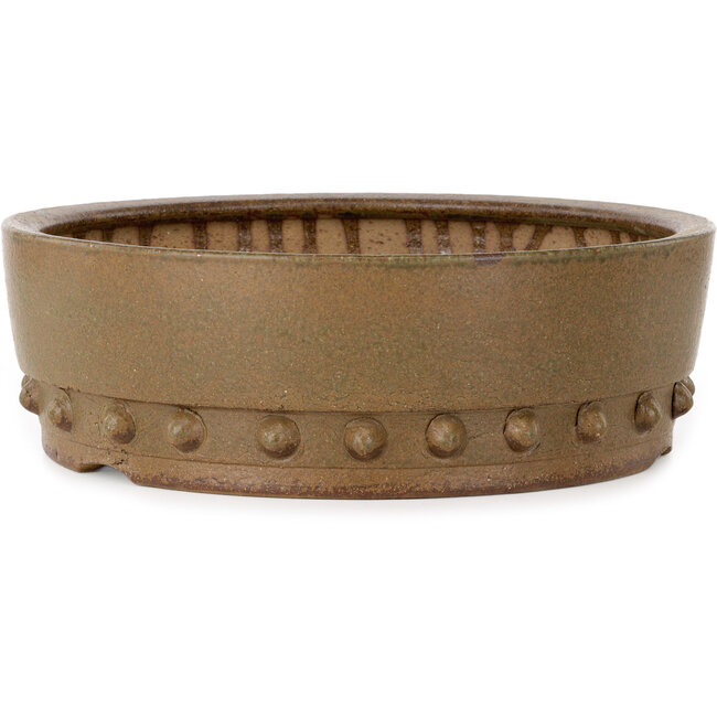 Ronde, ongeglazuurde bonsaipot van Itouen - 308 x 308 x 100 mm