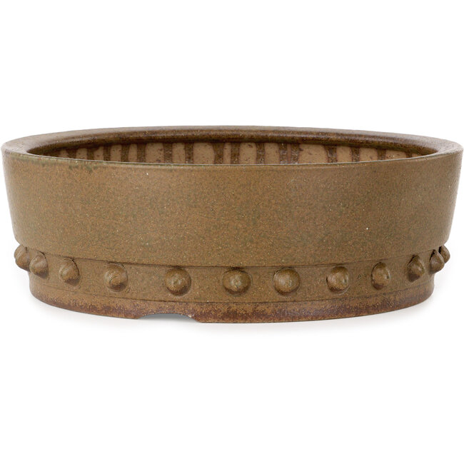 Ronde, ongeglazuurde bonsaipot van Itouen - 308 x 308 x 100 mm