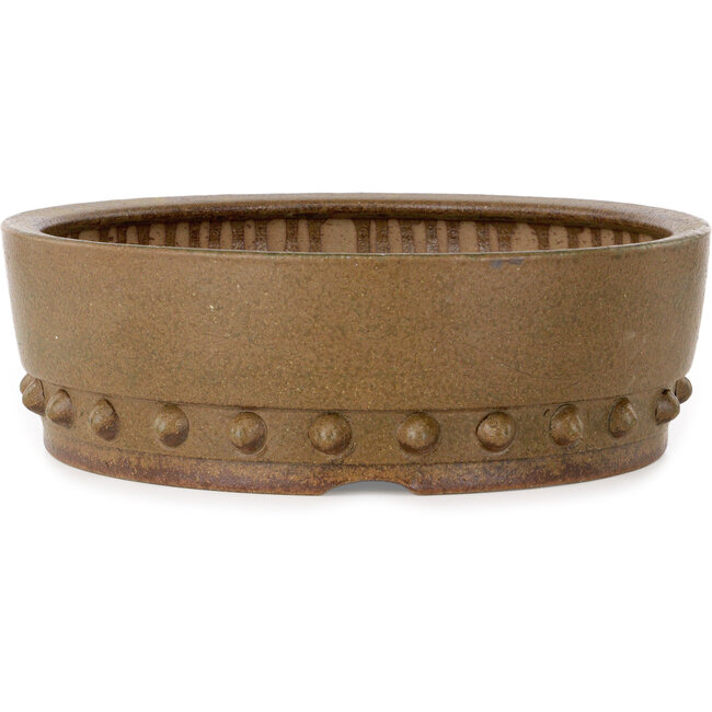 Ronde, ongeglazuurde bonsaipot van Itouen - 308 x 308 x 100 mm