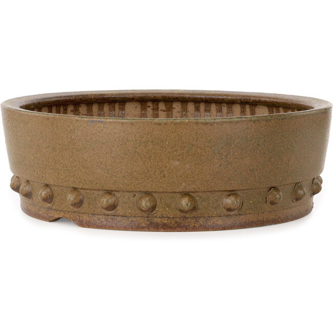 Ronde, ongeglazuurde bonsaipot van Itouen - 308 x 308 x 100 mm