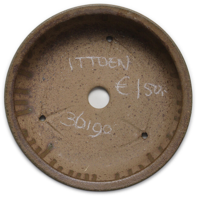 Round unglazed bonsai pot by Itouen - 308 x 308 x 100 mm