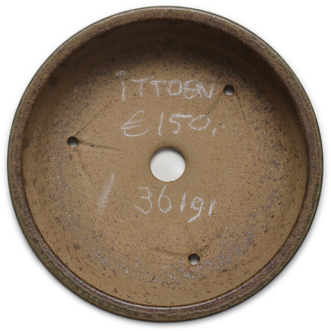 Round unglazed bonsai pot by Itouen - 308 x 308 x 100 mm