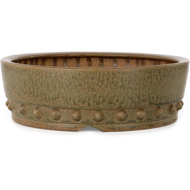 Round unglazed bonsai pot by Itouen - 308 x 308 x 100 mm