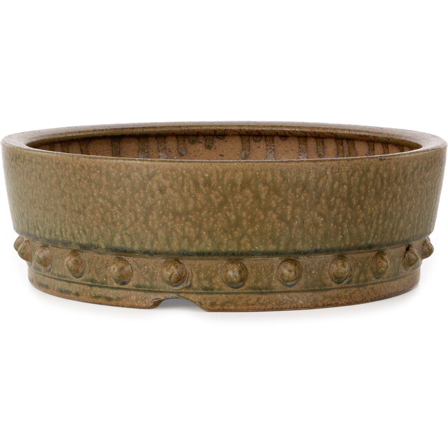 Round unglazed bonsai pot by Itouen - 308 x 308 x 100 mm