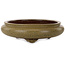Round green bonsai pot by Itouen - 308 x 308 x 100 mm