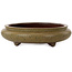 Round green bonsai pot by Itouen - 308 x 308 x 100 mm
